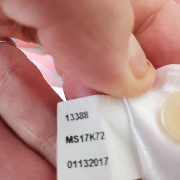 Peter Millar Coral & Blue Stripe Short Sleeve Performance Golf Polo Shirt Size L - Picture 5 of 12